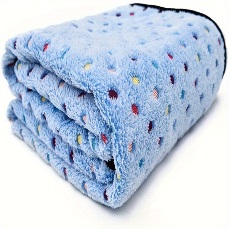 1pc Ultra-Soft Coral Fleece Pet Blanket - Cozy Flannel Cartoon Dog Throw - Ideal for Couch Snuggling & Puppy Comfort