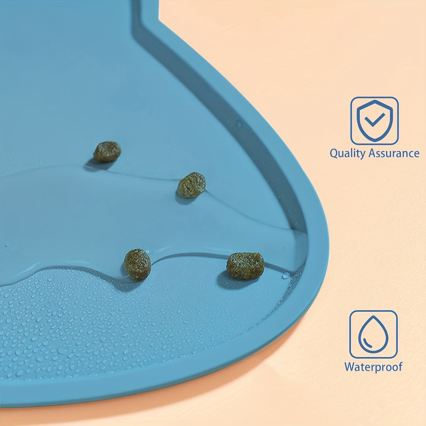 Pet Feeding Mat For Dogs & Cats, Thin Silicone Waterproof Cat Food Mat Cat Bowl Mat With Raised Edge, Cat Placemat