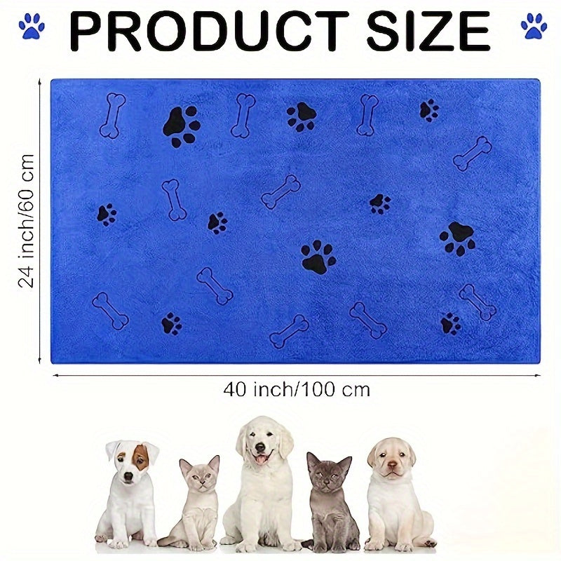 1pc Pet Bath Towel, Pet Dog Bathing Towel Quick-drying Soft Absorbent Does Not Shed Hair Suitable For Cats, Dogs, And Other Pets