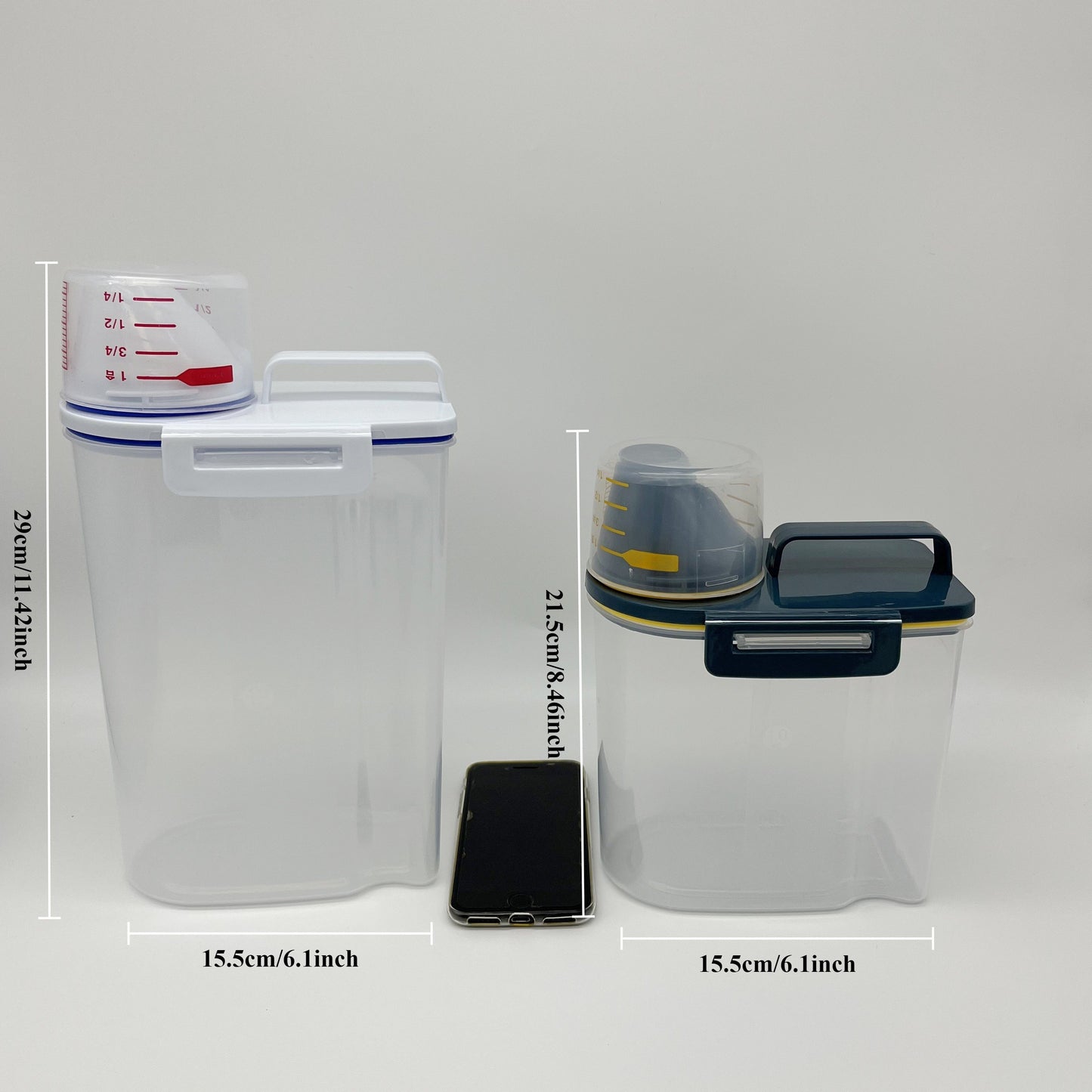 1.5kg/2kg Large Capacity Pet Food Storage Container - Airtight, Moisture-Proof, and Pest-Controlled Plastic Bucket with Measuring Cup, Handle, and Scoop Design for Easy Food Management and Freshness Preservation