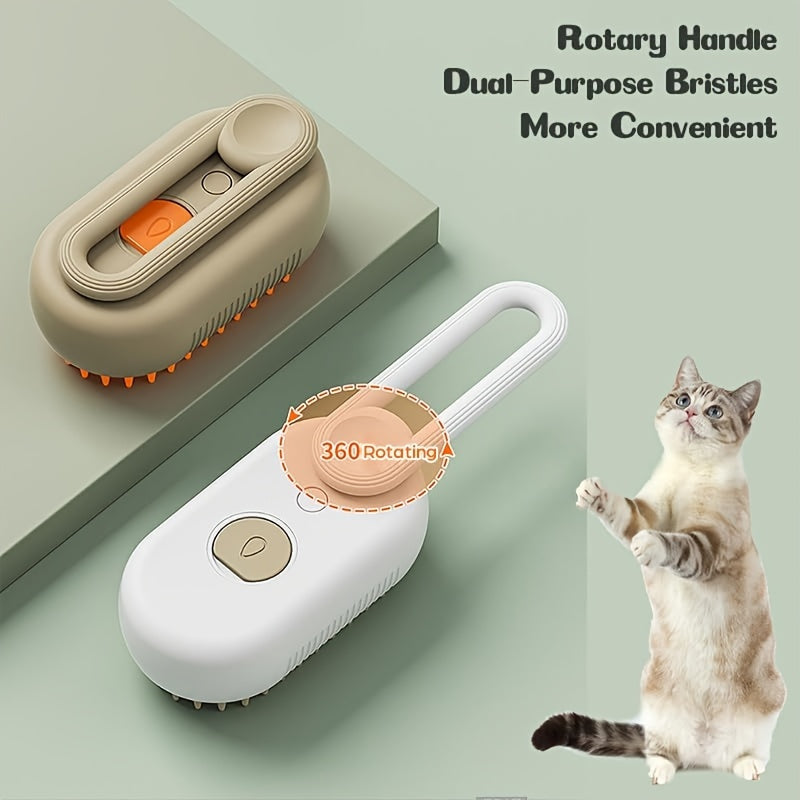 Pet Spray Massage Comb, Cat Steam Grooming Brush with Water Dispenser for Shedding Control