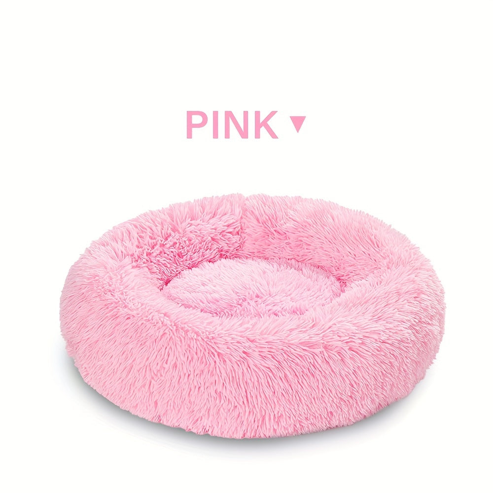 Long Plush Dog Bed For Autumn Winter, Deep Sleeping Pet Bed Mat For Small Medium Large Dogs, Donut Beds Mat For Cats Christmas Gift