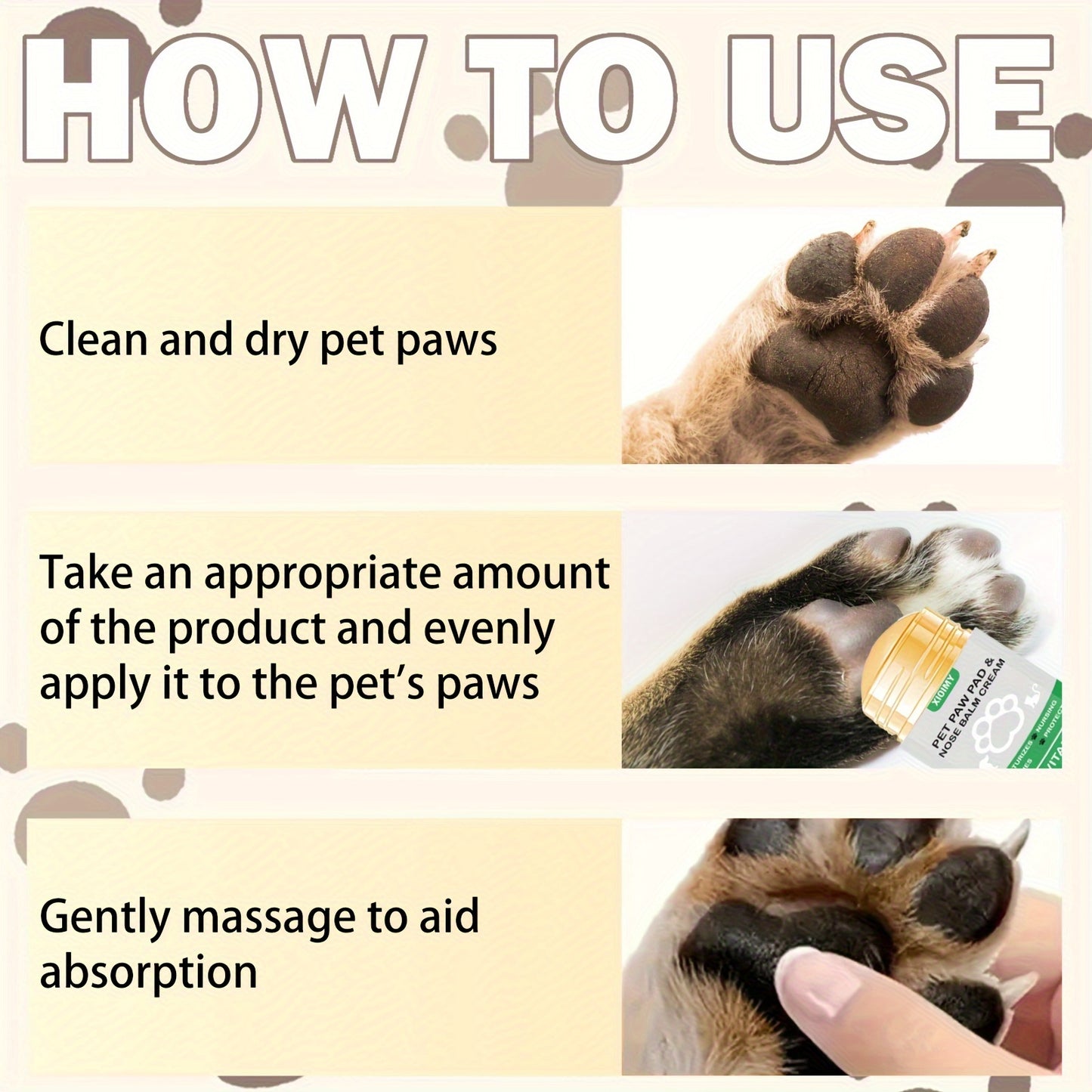 1.411oz Vitamin E Pet Paw Pad & Nose Balm Cream - Moisturizing Stick for Cats & Dogs, Soothes Dry Cracks, Deep Hydration, Portable & Unscented