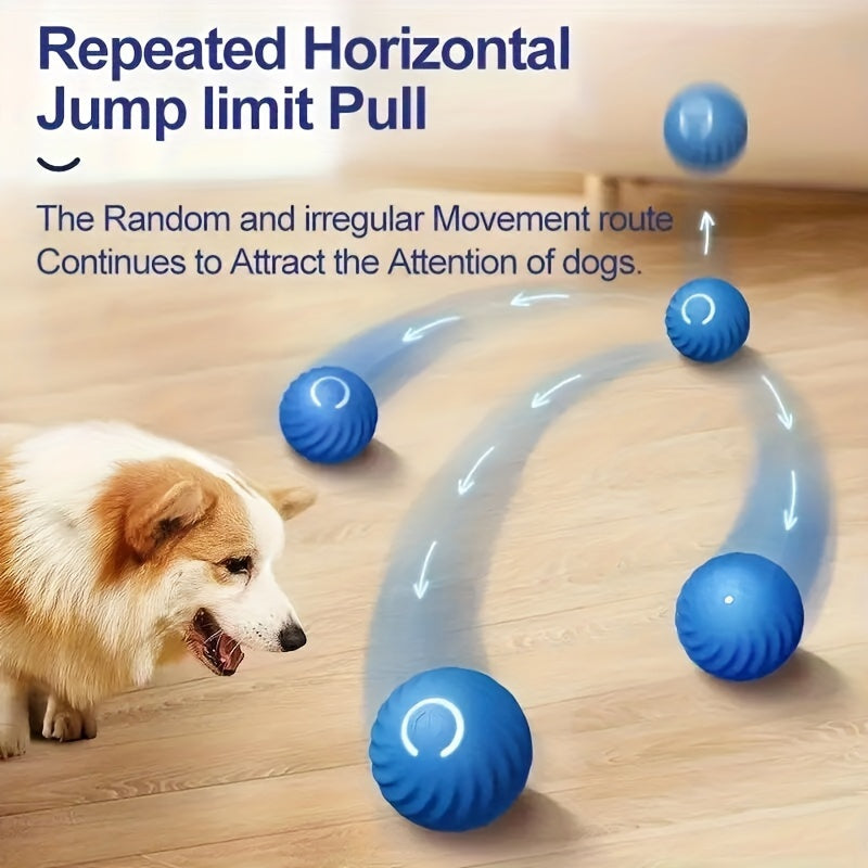 Electric Intelligent Pet Ball - Self-Rolling, Gravity Jumping Toy for Small Dogs and Cats - Electric Charging, Grinding Teeth Toy