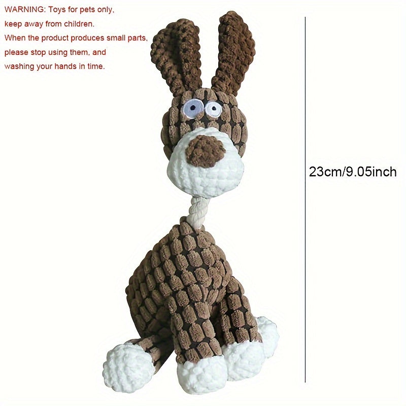 Fun Pet Toy Donkey Shape Corduroy Chew Toy For Dogs Puppy Squeaker Squeaky Plush Bone Molar Dog Toy Pet Training Dog Accessories
