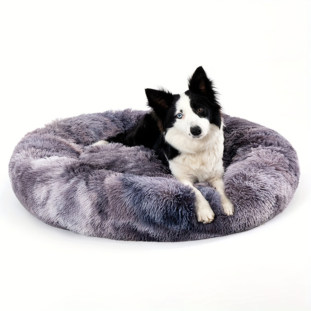 Long Plush Dog Bed For Autumn Winter, Deep Sleeping Pet Bed Mat For Small Medium Large Dogs, Donut Beds Mat For Cats Christmas Gift