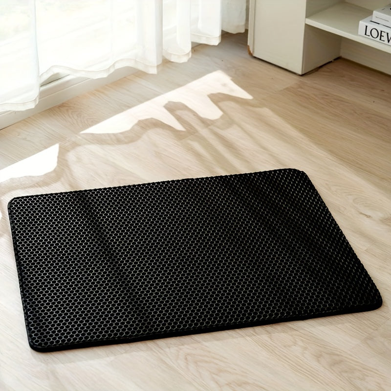 Honeycomb Double Layer Cat Litter Trapping Mat, Non-slip Washable Cat Cleaning Mat For Pet Toilet Kennel Litter Box
