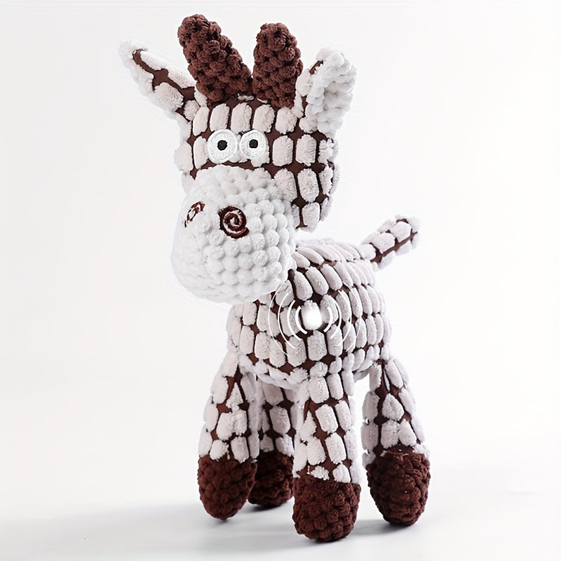 Fun Pet Toy Donkey Shape Corduroy Chew Toy For Dogs Puppy Squeaker Squeaky Plush Bone Molar Dog Toy Pet Training Dog Accessories