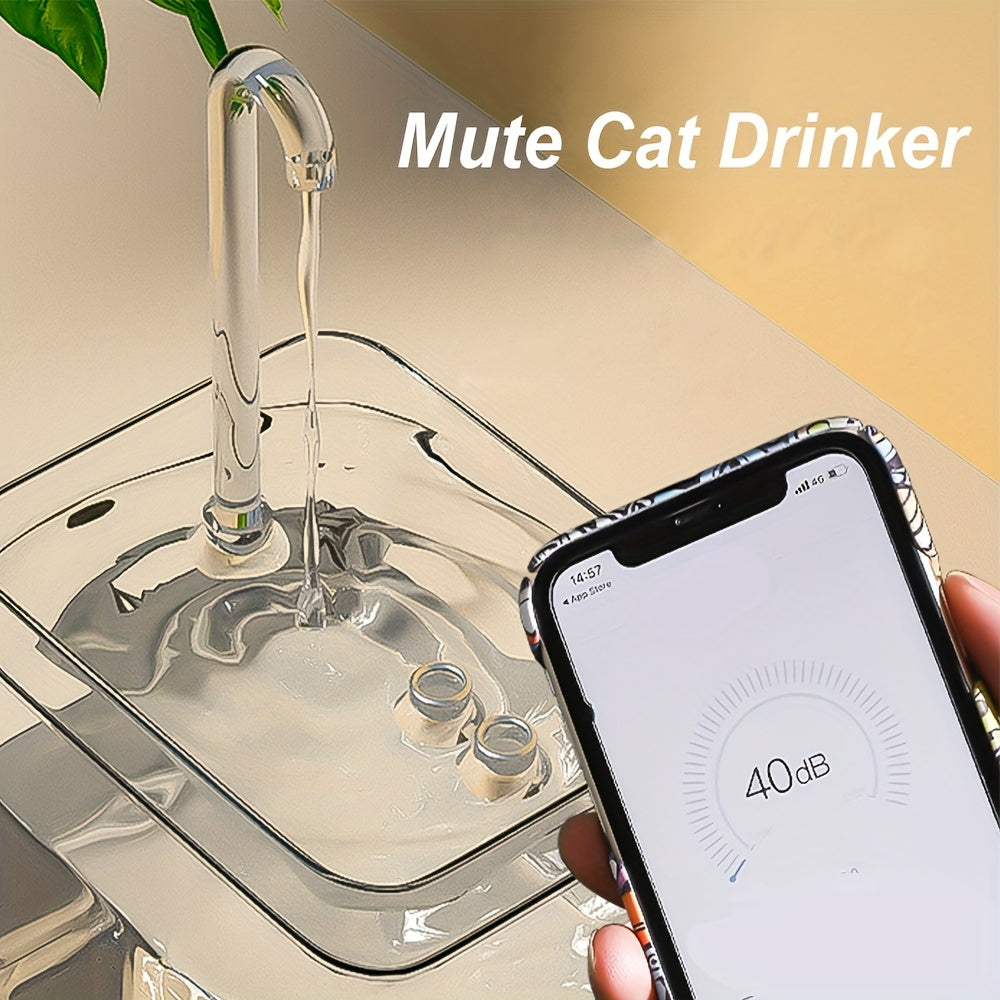 Cat Water Fountain, Pet Water Fountain With Faucet Design For Indoor Cats, Automatic Circulation Cat Water Drinking Dispenser