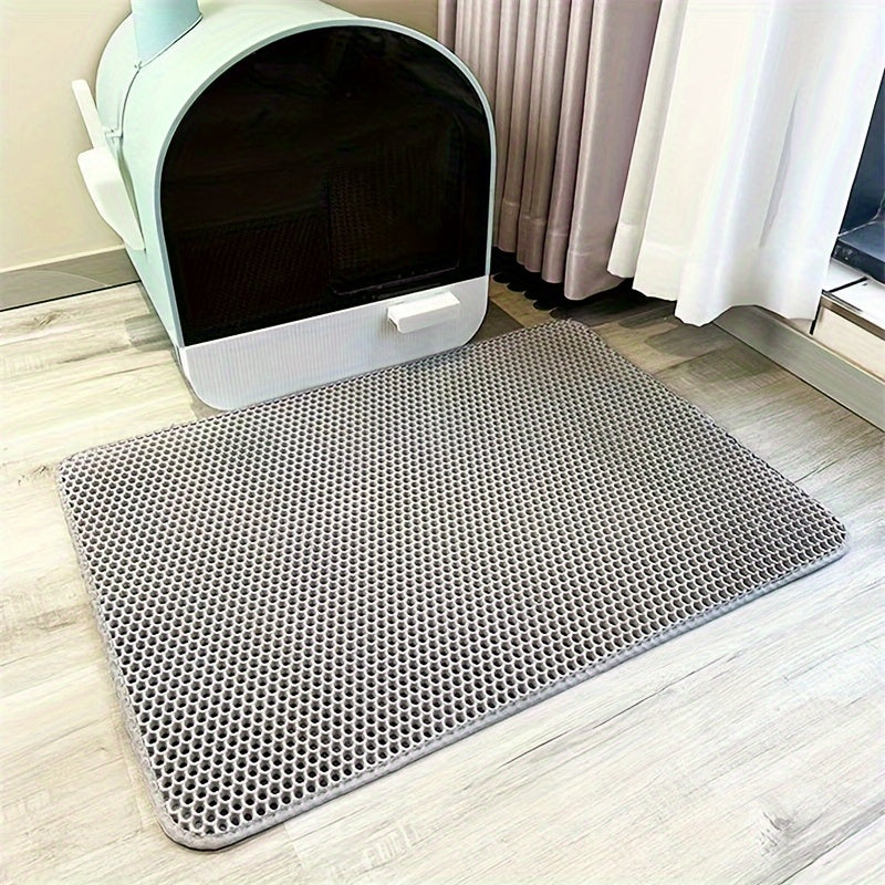 Cat Litter Mat Double-layer Cat Litter Trapping Mat Waterproof And Leak Proof Pet Toilet Mat Diaper Pad Cat Feeding Mat With Non-slip Backing