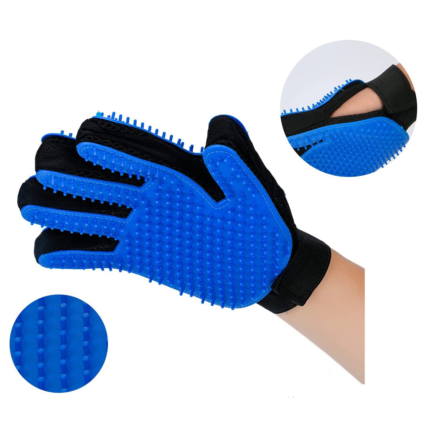 1pair Pet Grooming Glove - Gentle Hair Remover Brush For Dogs And Cats - Massages And Stimulates Circulation - Easy To Use And Clean