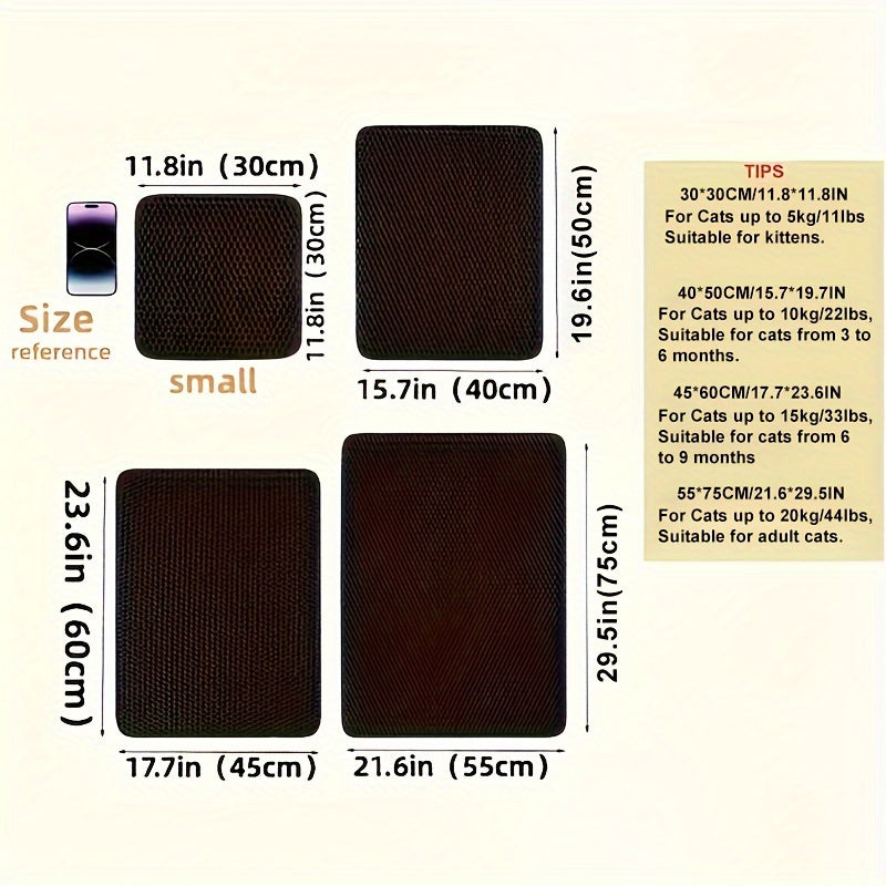 Waterproof Cat Litter Mat, Double Layer Cat Litter Box Mat With Non-slip Backing, Washable Leak Proof Pet Cleaning Mat Cat Litter Trapping Mat