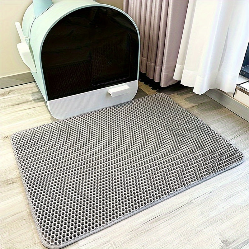 EVA Double-Layer Cat Litter Mat - Non-Slip, Washable, Soft Pet Litter Box Liner for Cats and Dogs, Easy Cleanup Design with Automatic Scoop Feature, Pet Hygiene Mat | Automatic Scoop Mat | Washable Mat, Cat Litter Box