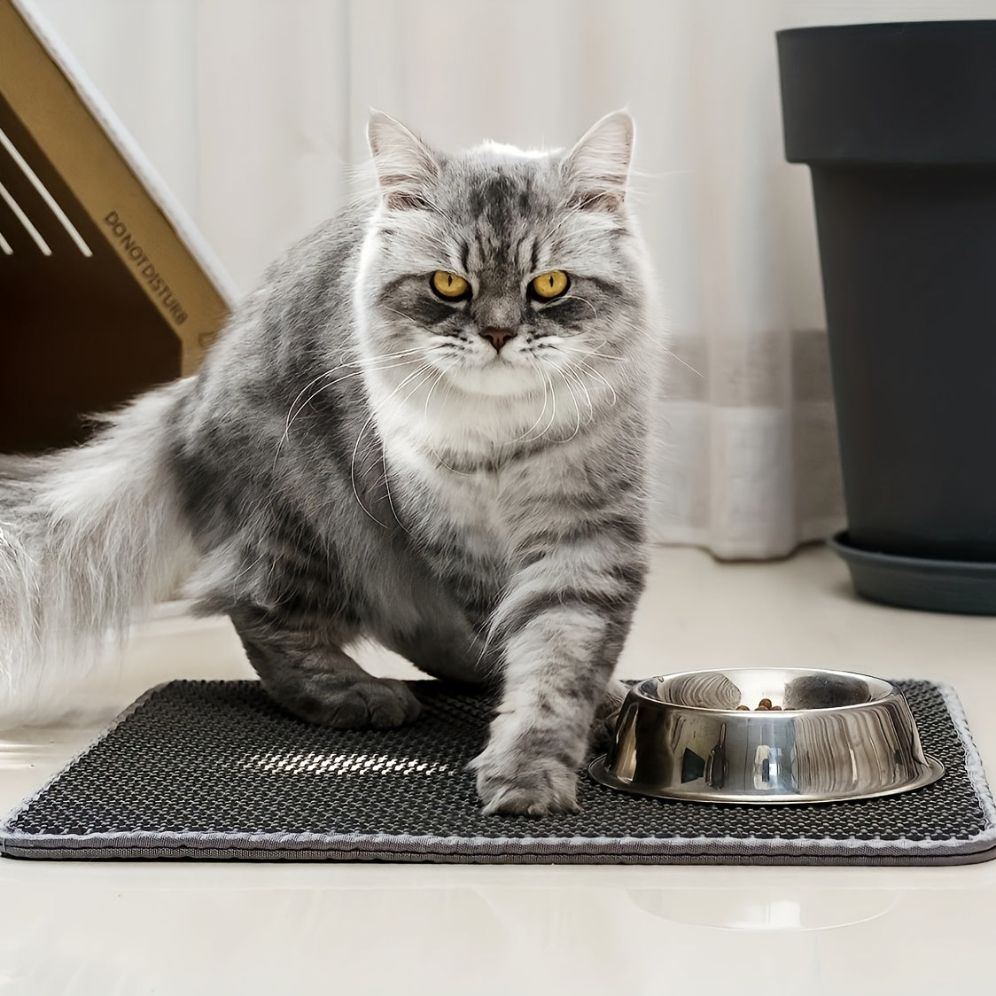 Honeycomb Double Layer Cat Litter Trapping Mat, Non-slip Washable Cat Cleaning Mat For Pet Toilet Kennel Litter Box