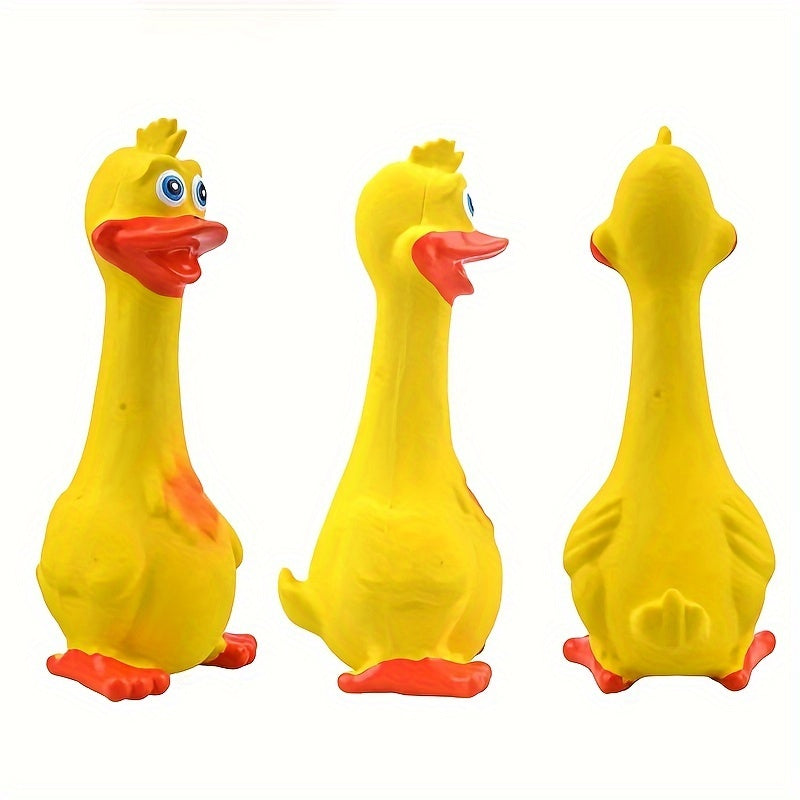 1/3pcs Pets Dog Toys Screaming Chicken Squeeze Sound Toy Rubber Duck Squeaky Chew Bite Resistant Toy Puppy Training Duck/chicken Design Dog Chew Toys, Tough Squeaky Dog Grinding Teeth Toys