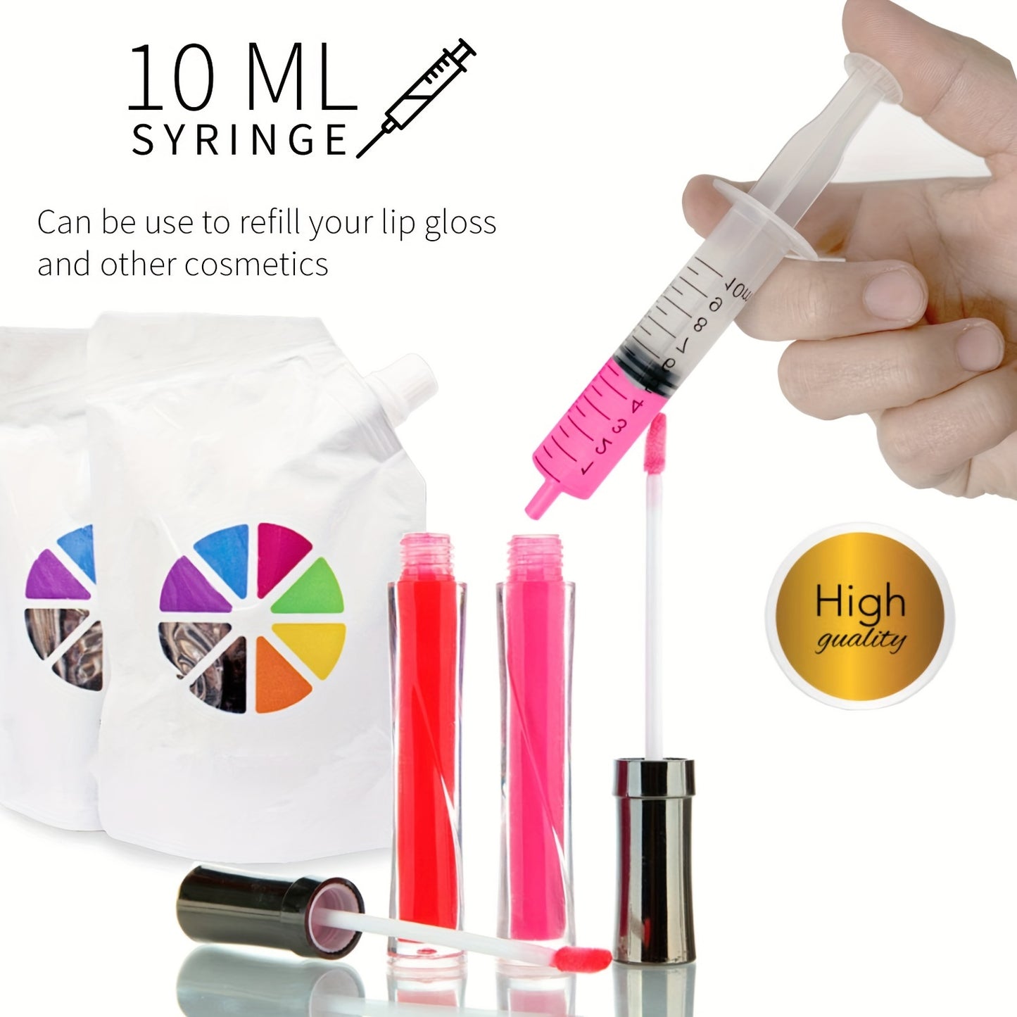 10pcs 10mL Plastic Syringes with Needles & Covers - Perfect for Oral, Lab, Measurement, Watering, Supplement, Pets, Medical Students, Oil & Glue Applicators