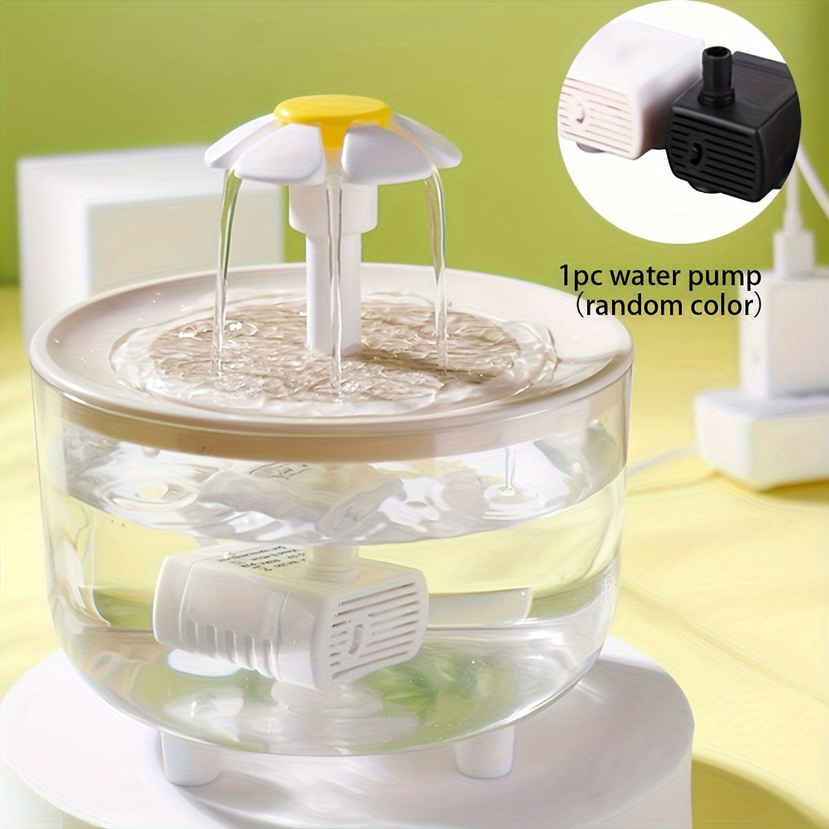 Ultra-Quiet 50.72 Oz Clear Pet Drinking Fountain, with 1 Water Pumb- USB Powered, Easy to Clean, BPA Free, Suitable for Cats And Small Pets, Without Battery