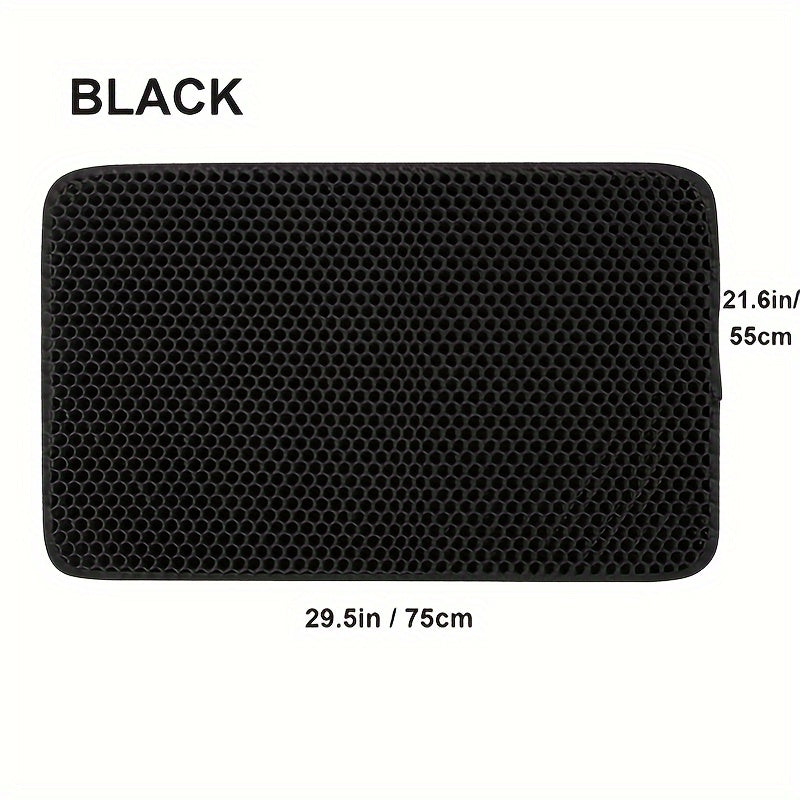 Waterproof Cat Litter Mat, Double Layer Cat Litter Box Mat With Non-slip Backing, Washable Leak Proof Pet Cleaning Mat Cat Litter Trapping Mat