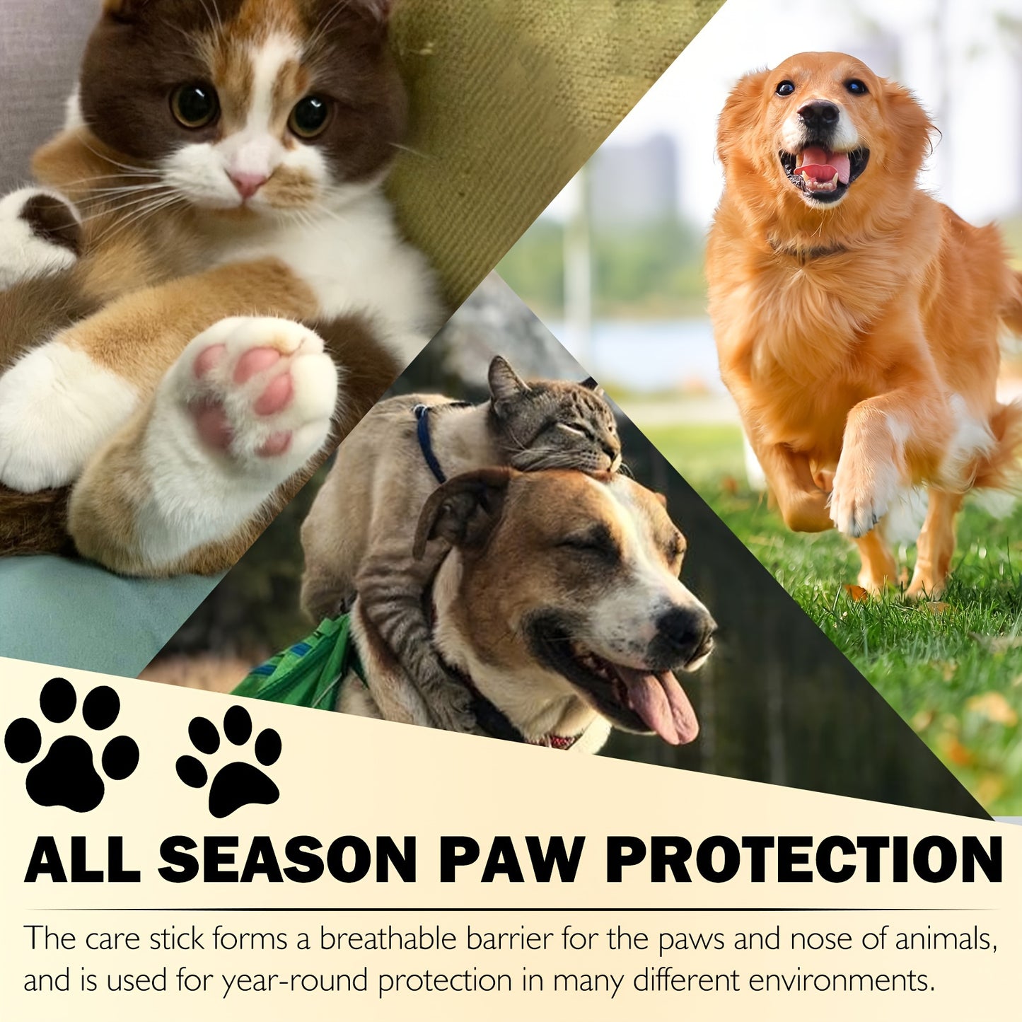 1.411oz Vitamin E Pet Paw Pad & Nose Balm Cream - Moisturizing Stick for Cats & Dogs, Soothes Dry Cracks, Deep Hydration, Portable & Unscented