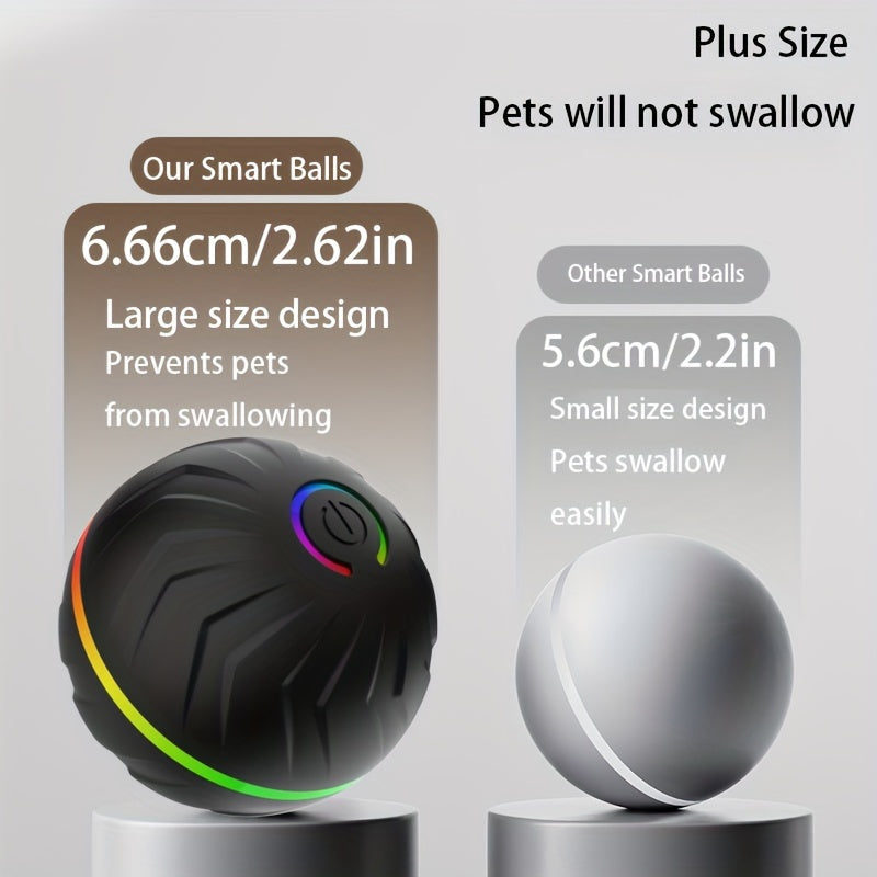 6.6cm/2.62in Large Size Pet Smart Bouncing Ball, Interactive Dog Toy, Motion-Activated Automatic Rolling Ball for Puppies/Small Dogs/Medium Dogs/Large Dogs, Interactive Dog Ball, Playful Design, Durable Pet Item, Rechargeable