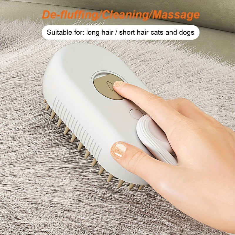 Pet Spray Massage Comb, Cat Steam Grooming Brush with Water Dispenser for Shedding Control