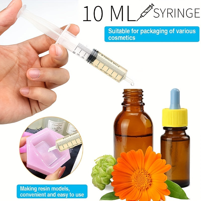 5-Pack 0.34oz/cc Plastic Syringe with 18g Needle - Perfect for Measuring Liquids, Feeding Pets, and More!
