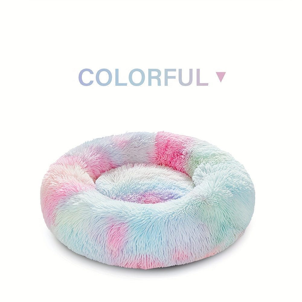 Long Plush Dog Bed For Autumn Winter, Deep Sleeping Pet Bed Mat For Small Medium Large Dogs, Donut Beds Mat For Cats Christmas Gift