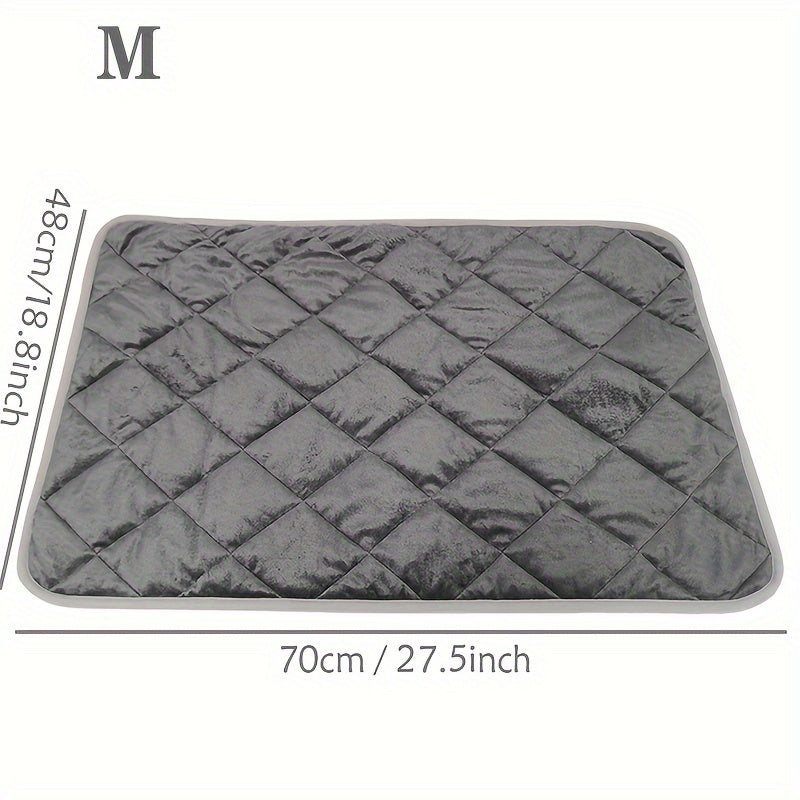 Self-Warming Pet Mat for Dogs & Cats - Diamond Pattern, Non-Slip Bottom, Washable - Ideal for Small to Medium Pets, Indoor/Outdoor Use, Autumn & Winter, Super Warm