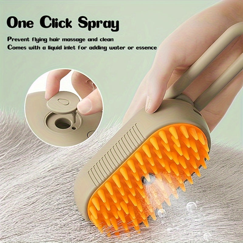 Pet Spray Massage Comb, Cat Steam Grooming Brush with Water Dispenser for Shedding Control