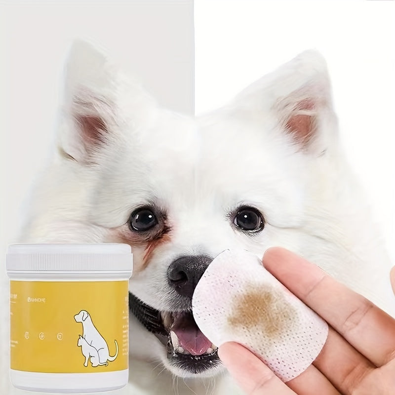 200pcs Gentle Pet Eye Wipes - Tear Stain Remover - Soothing Cleaner for Dog & Cat Eye Care