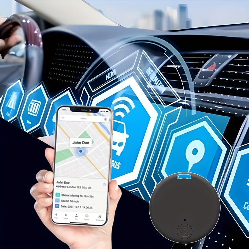 Smart Mini Tracker with Wireless & Low-Power Mode, Real-Time Location Tracking, Anti-Theft Alarm, App Control, Long Life - Compatible with Cars, Pets, Keys, Luggage, Wallet - Multi-Color Options (Black, White, Navy, Pink, Ora