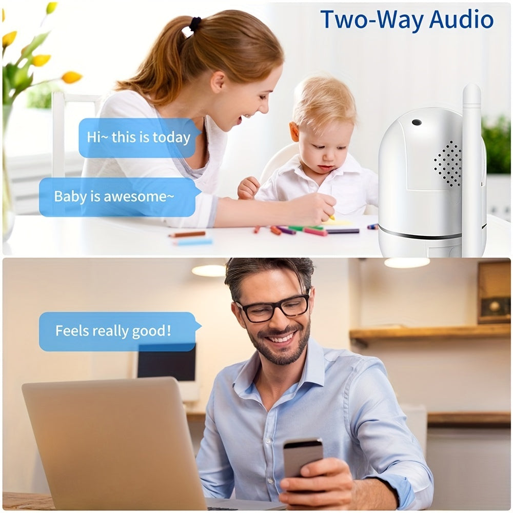 1pc High-definition Camera - 2.4G Wireless Wifi Security Home Camera, Baby And Pet Monitor, 1080P Wireless Automatic Tracking Monitor, Motion Detection And Tracking, Night Vision, Two-way Voice, High Security - For Home Secur