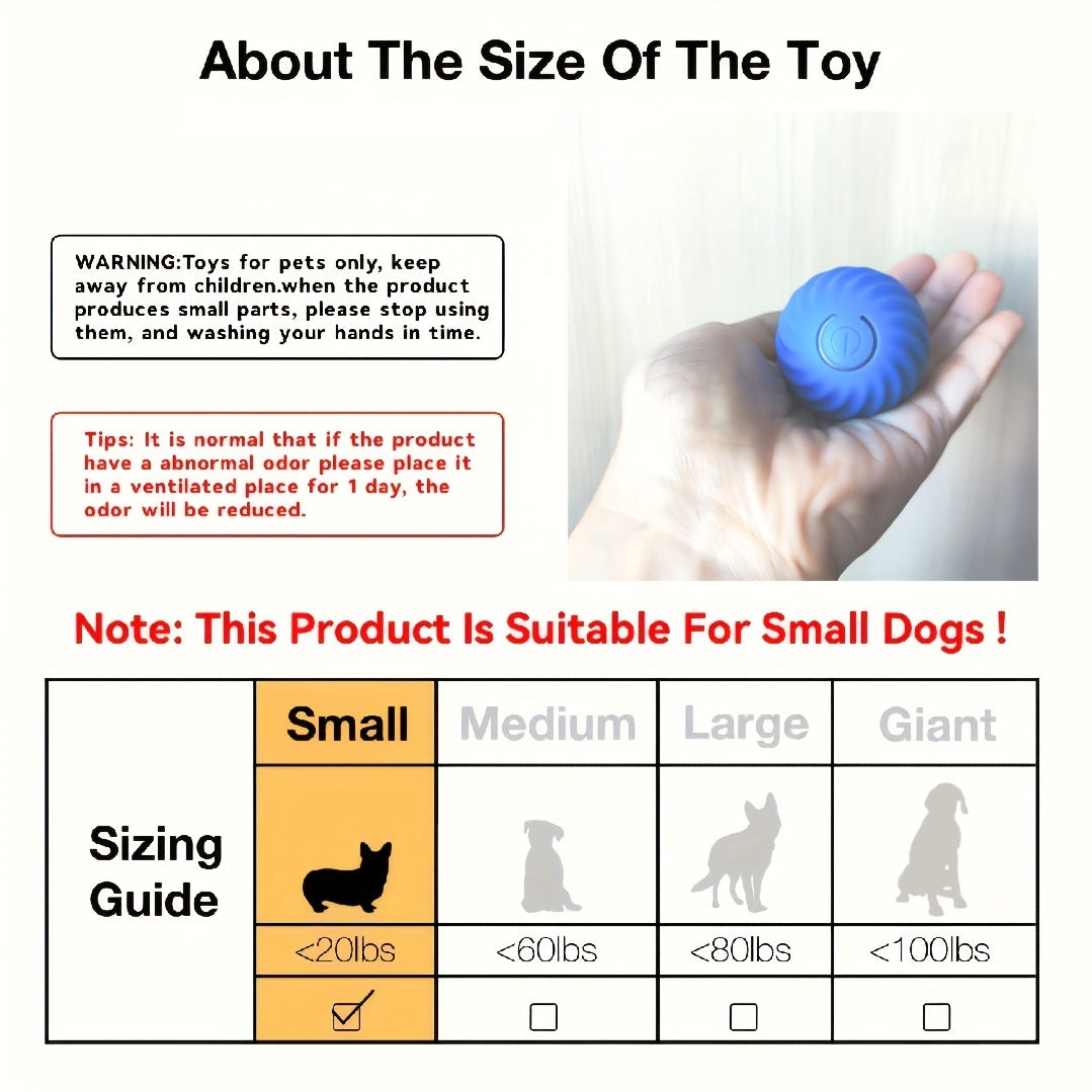 Electric Intelligent Pet Ball - Self-Rolling, Gravity Jumping Toy for Small Dogs and Cats - Electric Charging, Grinding Teeth Toy