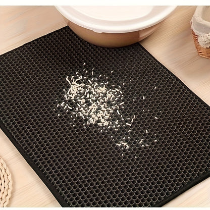 Honeycomb Double Layer Cat Litter Trapping Mat, Non-slip Washable Cat Cleaning Mat For Pet Toilet Kennel Litter Box