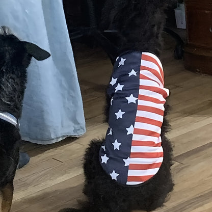 Stars & Stripes Pet Vest - Cartoon Printed, Summer Themed, Breathable, Comfortable Dog Shirt for Small to Medium Dogs - Independence Day Celebration Outfit