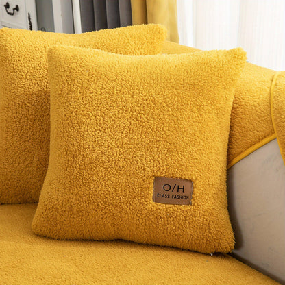 1pc Thickened Sherpa Velvet Sofa Slipcover, Pets Dog Friendly, Sherpa Fleece Sofa Couch Cover, Furniture Protector Fuzzy Non Slip Sofa Slipcover, For Bedroom Office Living Room Decor