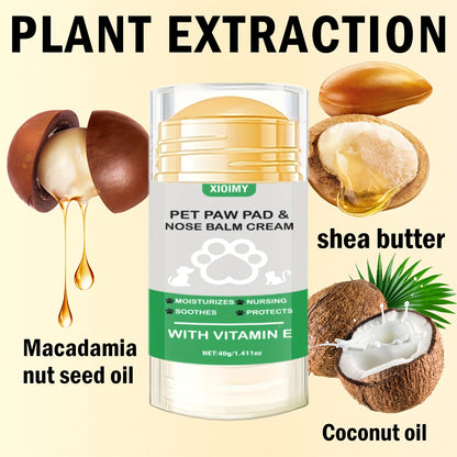 1.411oz Vitamin E Pet Paw Pad & Nose Balm Cream - Moisturizing Stick for Cats & Dogs, Soothes Dry Cracks, Deep Hydration, Portable & Unscented
