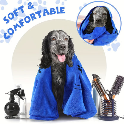 1pc Pet Bath Towel, Pet Dog Bathing Towel Quick-drying Soft Absorbent Does Not Shed Hair Suitable For Cats, Dogs, And Other Pets