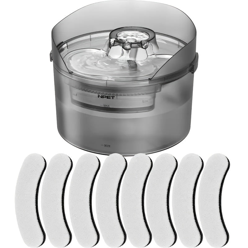 [NPET | Automatic] NPET 2 Gallon/270oz/8L Large Automatic Dog Water Fountain, DF30 Dog Water Bowl Dispenser | Pet Water Fountain with Splatter Guard, Cleaning Kit for Large Dogs & Multiple Pets, Without Battery