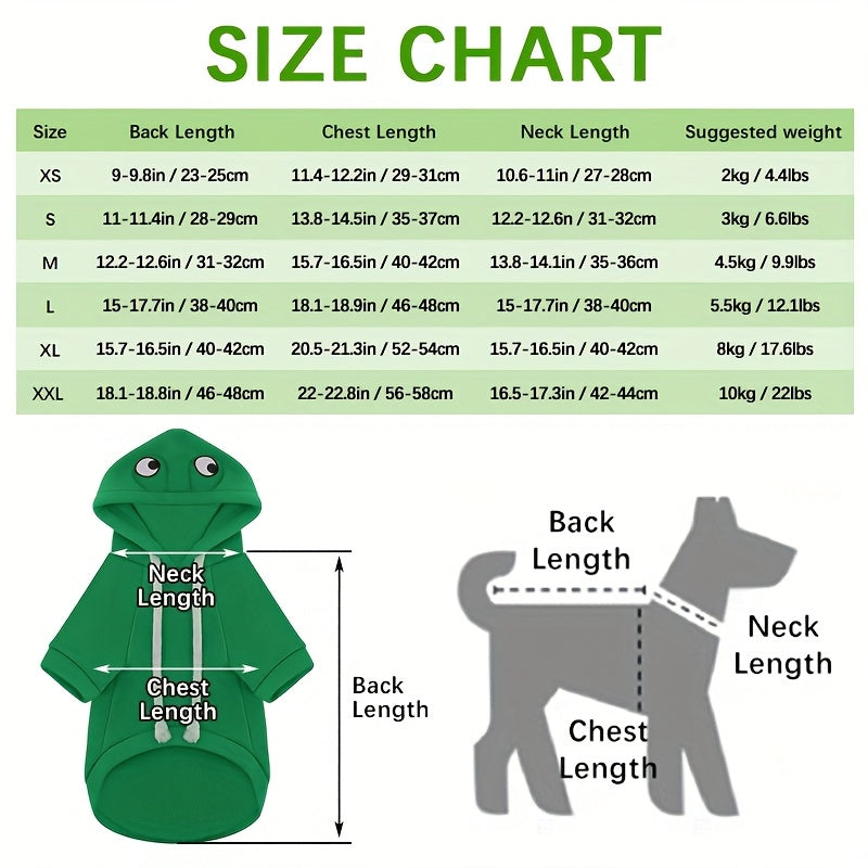 [Small Cozy Frog Hoodie] Adorable Frog-Themed Pet Hoodie - Cozy Knit Sweatshirt for Small to Extra-Small Cats, Perfect for All Seasons, Transformation, Hoodie