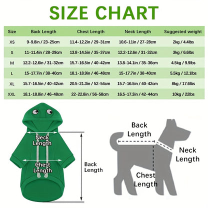 [Small Cozy Frog Hoodie] Adorable Frog-Themed Pet Hoodie - Cozy Knit Sweatshirt for Small to Extra-Small Cats, Perfect for All Seasons, Transformation, Hoodie