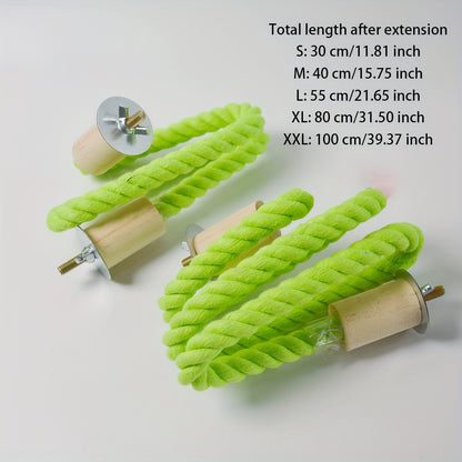[Paw-Friendly] Flexible Green Rope Perch - Durable Exercise Ladder & Swing for Small Pets and Birds - Ideal for Budgies, Parakeets, Cockatoos, African Greys