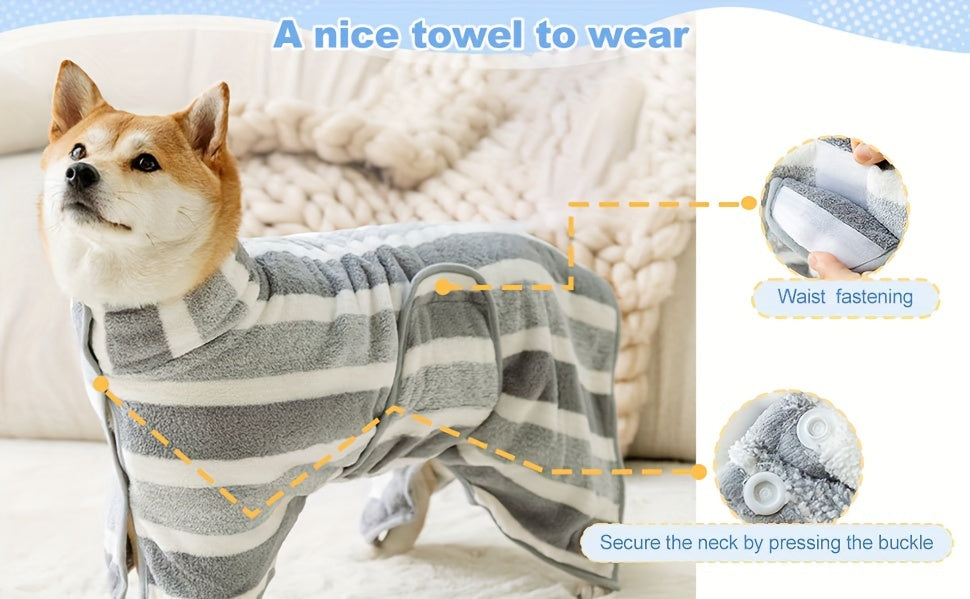 [1 Microfiber Body Towel] 1pc Microfiber Body Towel, Pet Bath Towel Drying Coral Fleece Bath Towel, Water Absorbent Quick-drying Dog Bathrobe
