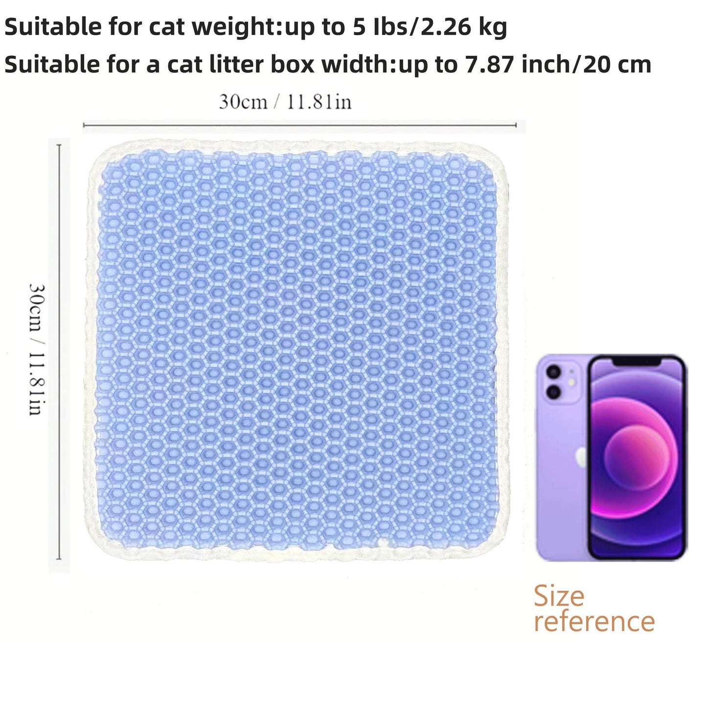 Honeycomb Double Layer Cat Litter Trapping Mat, Non-slip Washable Cat Cleaning Mat For Pet Toilet Kennel Litter Box