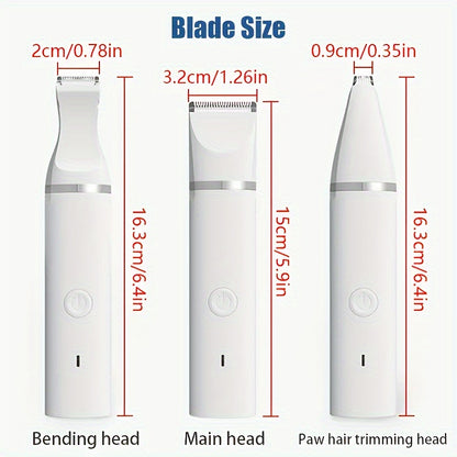 1pc, Dog Clippers Grooming Kit Hair Clipper-Low Noise Paw Trimmer- Rechargeable - Cordless Quiet Nail Grinder Shaver for Cats And Other Pets