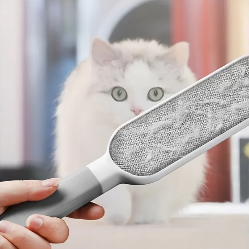1pc Multi-Functional Reusable Dust Brush, Double-Sided Pet Hair Remover, Manual Electrostatic Lint Brush for Cat Fur, Clothes, Sofa, Furniture, Bedding, Carpet Cleaning - Plastic, No Electricity Needed, Ideal for Living Room