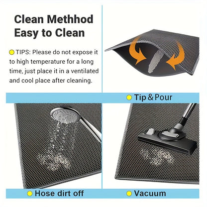 Waterproof Cat Litter Mat, Double Layer Cat Litter Box Mat With Non-slip Backing, Washable Leak Proof Pet Cleaning Mat Cat Litter Trapping Mat