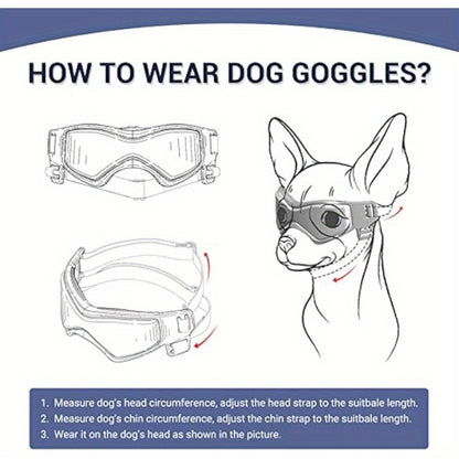 1pc Small Dog Sunglasses, UV Protection Goggles, Doggy Eye Protection, Pet Sunglasses, Arc-Shaped Outdoor Puppy Goggles, AntiFog Glasses For Pets Over 5lb
