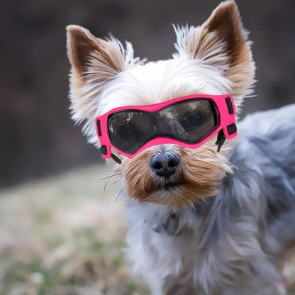 1pc Small Dog Sunglasses, UV Protection Goggles, Doggy Eye Protection, Pet Sunglasses, Arc-Shaped Outdoor Puppy Goggles, AntiFog Glasses For Pets Over 5lb