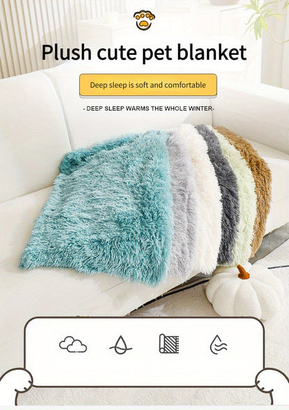 [Warm Luxurious Pet Blanket Comfort] Luxurious Plush Pet Blanket for Cats & Dogs - Machine Washable, Winter Warmth Comfort Mat for Nests and Sofas
